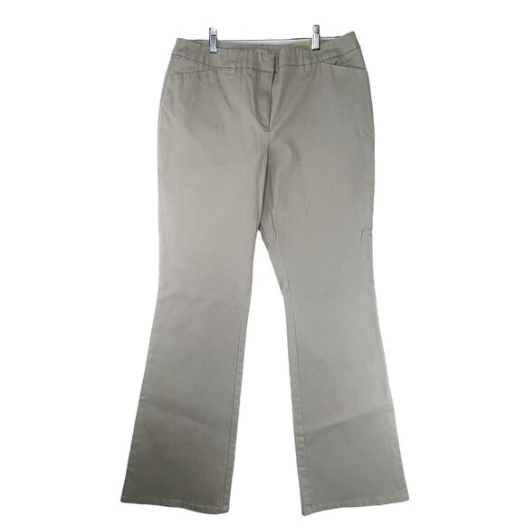 Chicos Light Stonewall Chalet Cotton Meg Flare Pants Size 1 Regular - Picture 1 of 12